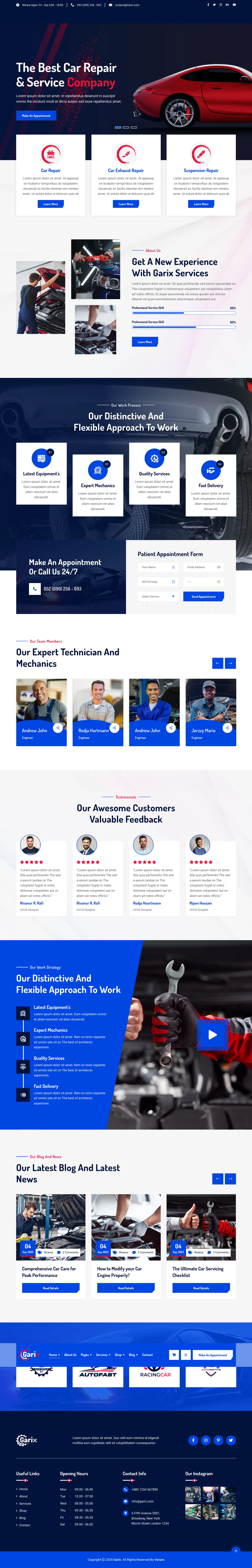 Premium car repair website