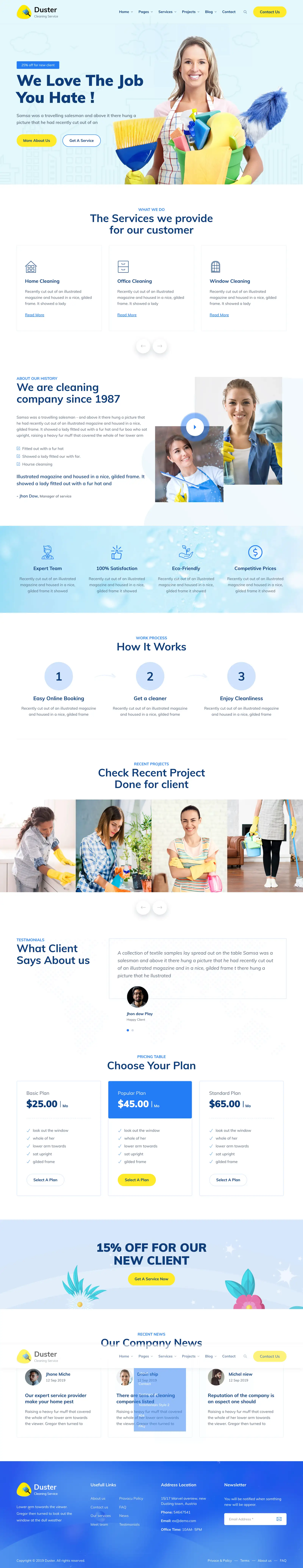 Cleaning service website