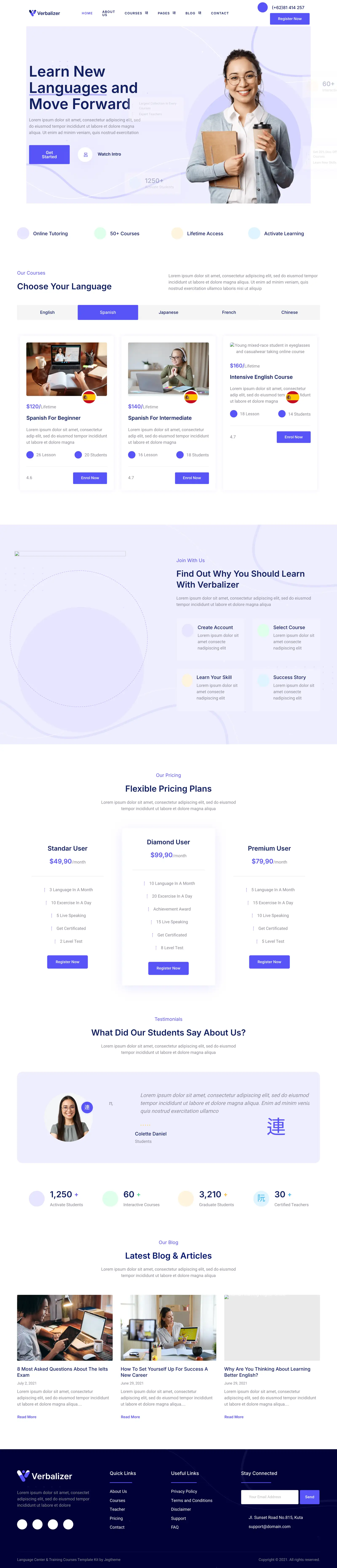 Language learning website