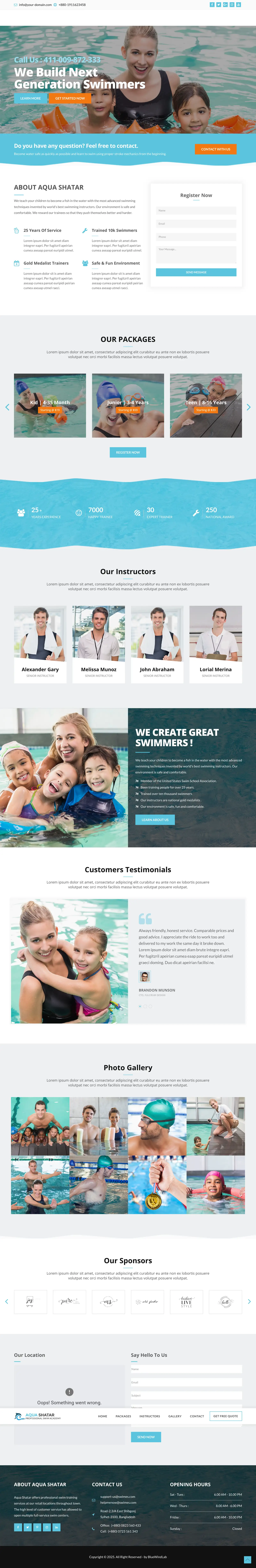Swimming trainer website